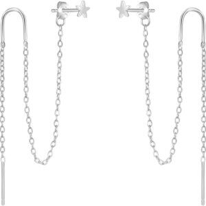 Sterling Silver Threader Earrings Dangle Drop Double Piercing Hypoallergenic Jew